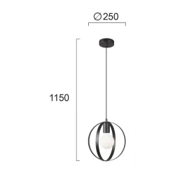 Pakabinamas LED šviestuvas MALOU, Juodas, 4233700