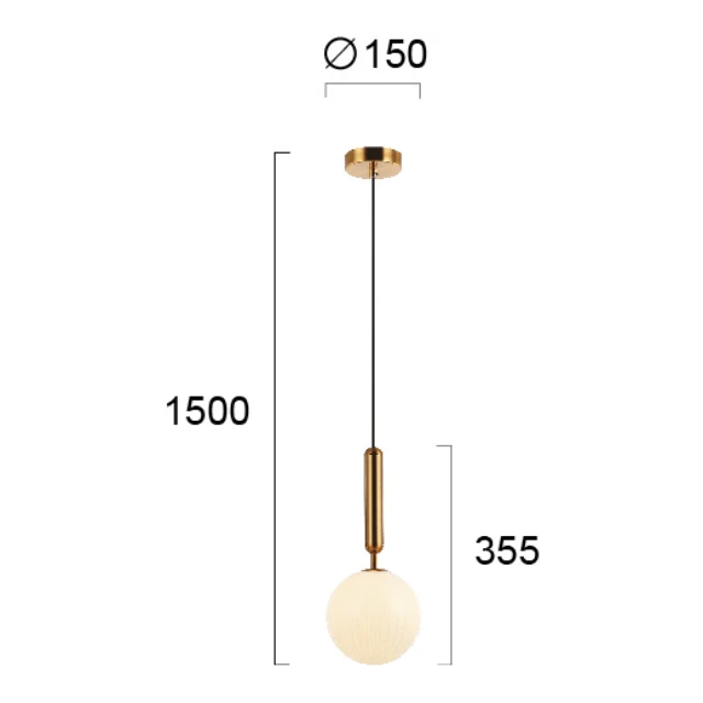 Hanging lamp JOLIN, White/Brass, 4259300