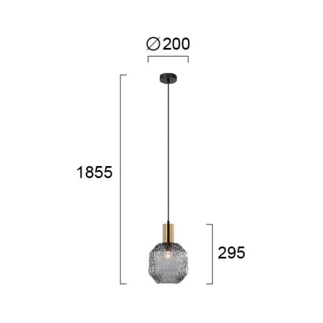 Hanging lamp ARIADNE, Black/Gold, 4266900