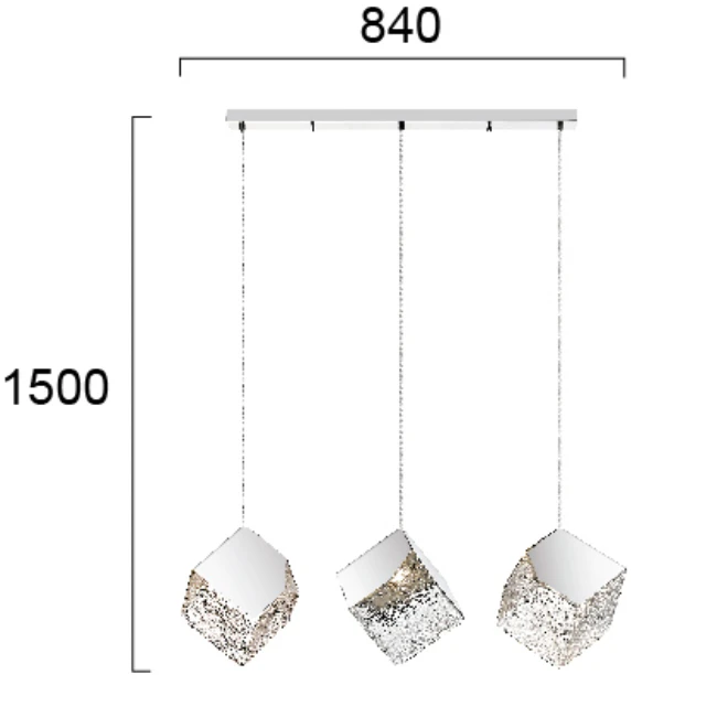 Hanging LED lamp BAR DREAM 3/L, Chrome, 4273200