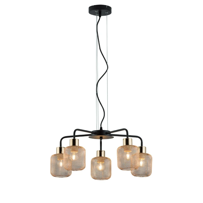Hanging lamp LOREN 5/L, Black/Gold, 4165500