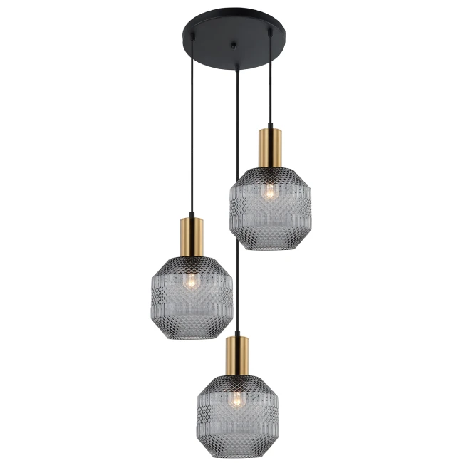Hanging lamp ARIADNE 3/L, Black/Gold, 4267000