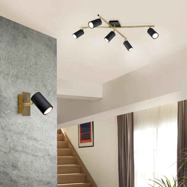 Wall directional LED light MARLEY, Black/gold, 802400180