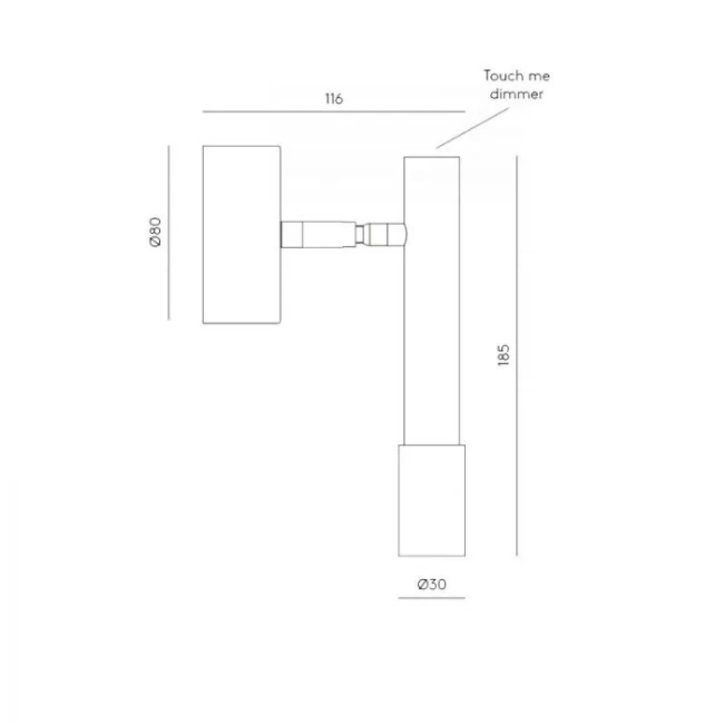 8W LED wall light YCRO, 3000K, DIMM, Black, A1297/NEG