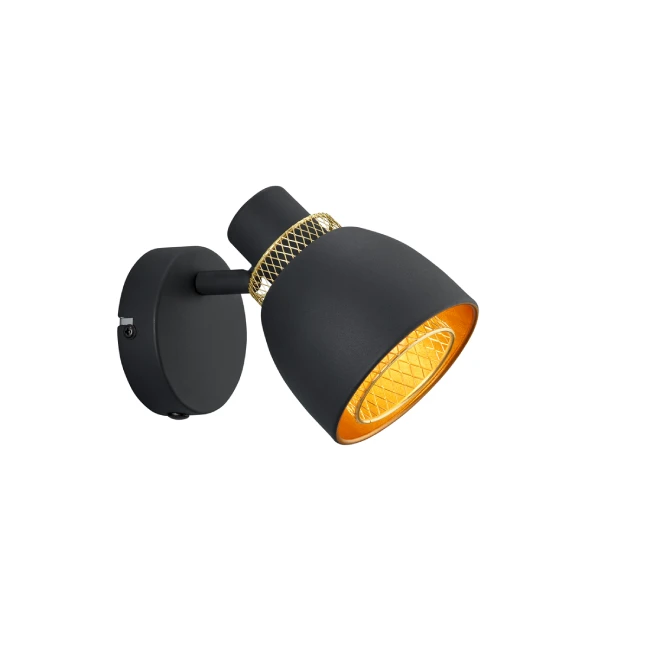 Sieninis kryptinis LED šviestuvas PUNCH, Matinis juodas, R80811032