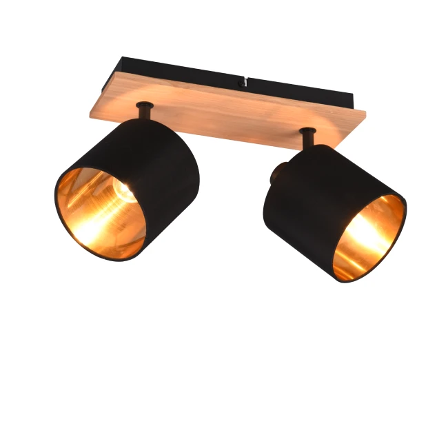 Directional ceiling light TOMMY 2, Black/gold, R81332030