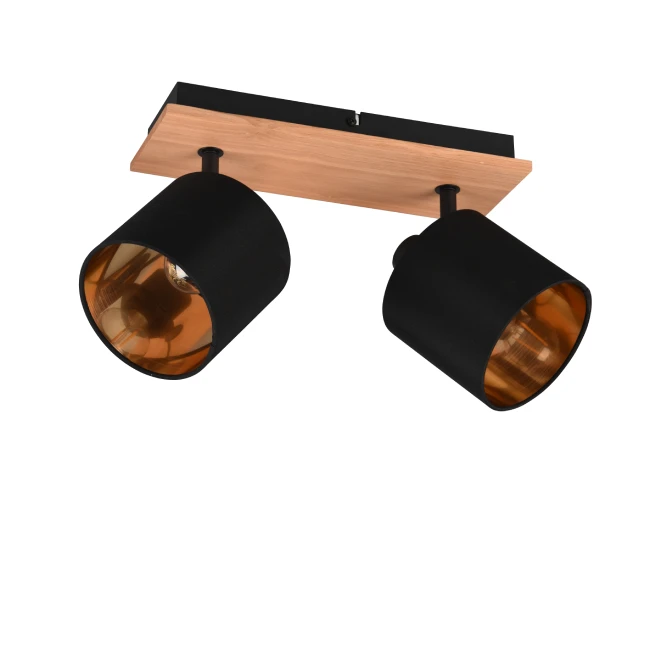 Directional ceiling light TOMMY 2, Black/gold, R81332030