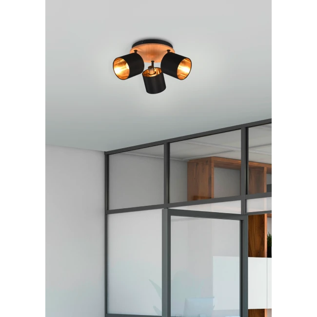 Directional ceiling light TOMMY 3, Black/gold, R81333930