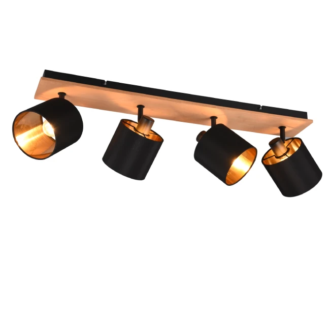 Directional ceiling light TOMMY 4, Black/gold, R81334030