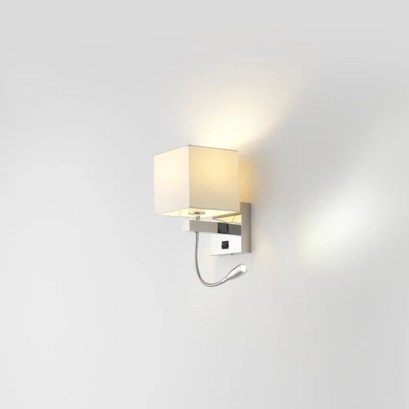 LED wall lamp READ, Chrome/White, A1106/1+1