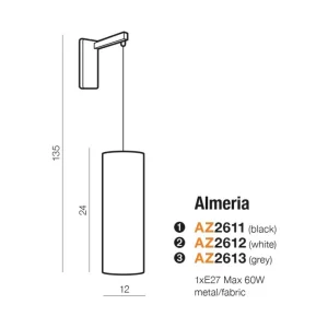 Sieninis šviestuvas ALMERIA