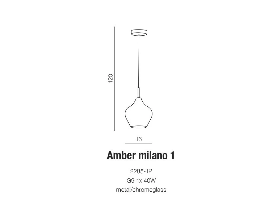 Hanging lamp AMBER MILANO 1