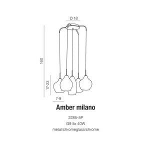 Pakabinamas šviestuvas AMBER MILANO