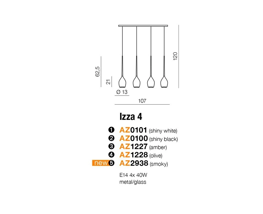 Hanging lamp IZZA 4