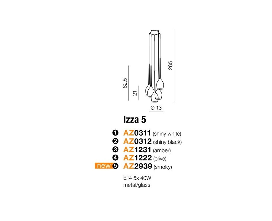 Hanging lamp IZZA 5