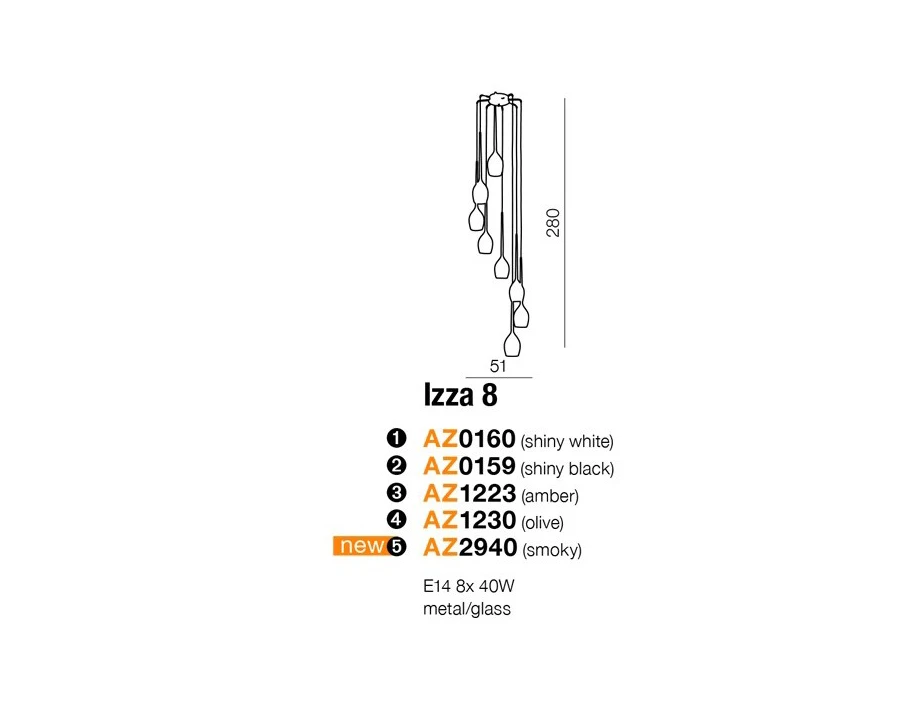 Hanging lamp IZZA 8