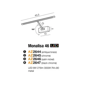 Sieninis šviestuvas MONALISA 46