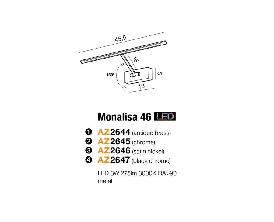 Sieninis šviestuvas MONALISA 46