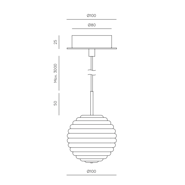 Pakabinamas LED šviestuvas DOUL, Žalvario, C1310