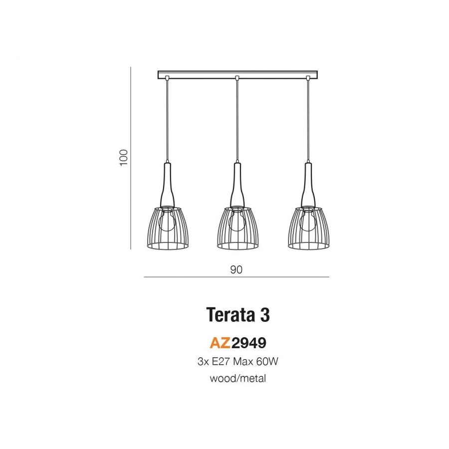 Hanging lamp TERATA 3 AZ2949