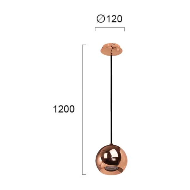 Hanging lamp BALL, Copper, 4141401