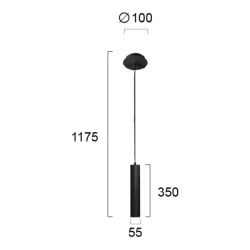 Pakabinamas šviestuvas LESANTE, Juodas, 4144301