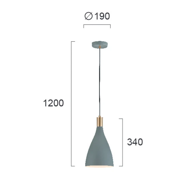 Hanging lamp LAMAS ⌀19, Grey, 4197301