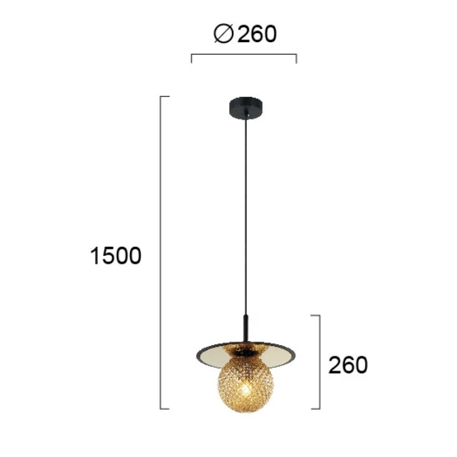 Hanging lamp CAIRO, Amber glass, 4225501