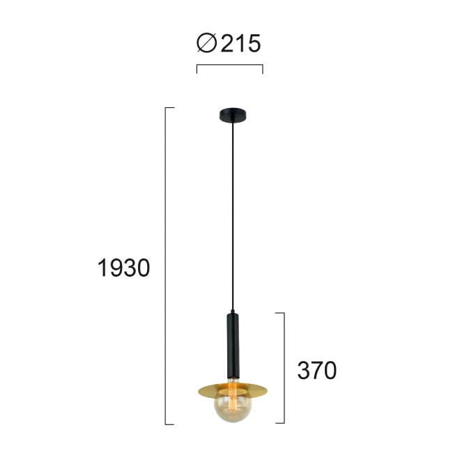 Hanging lamp LOUIS, Black/Gold, 4230500