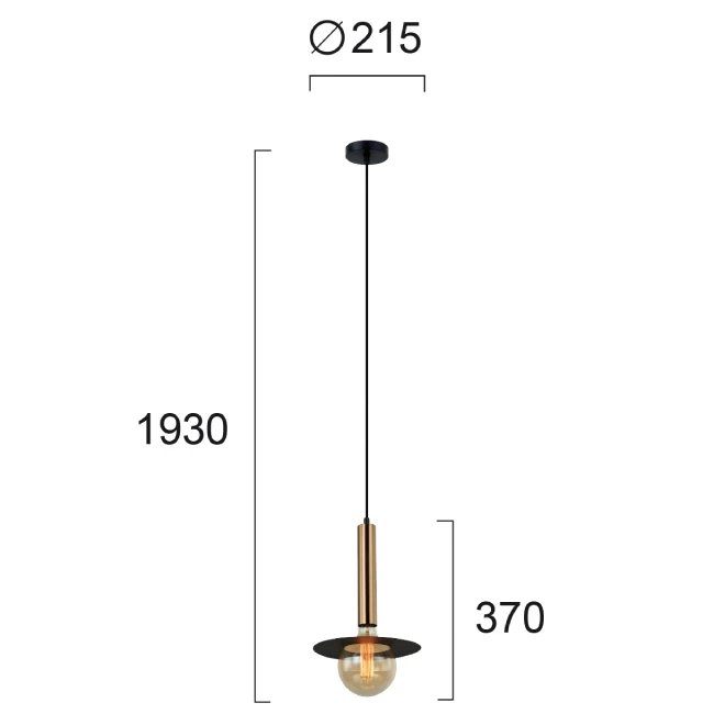 Hanging lamp LOUIS, Black/Gold, 4230501