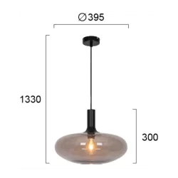 Pakabinamas šviestuvas CONVEX, Dūmų stiklas, 4278100