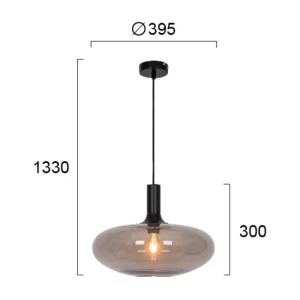 Pakabinamas šviestuvas CONVEX, Dūmų stiklas, 4278100