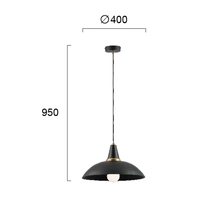 Hanging lamp JAMES, Black, 4283900