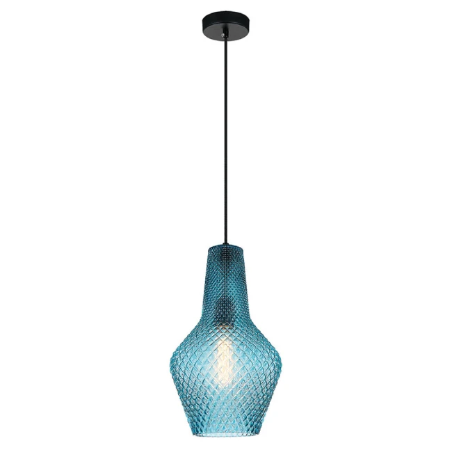 Hanging lamp SOLETO, Blue glass, 4169301