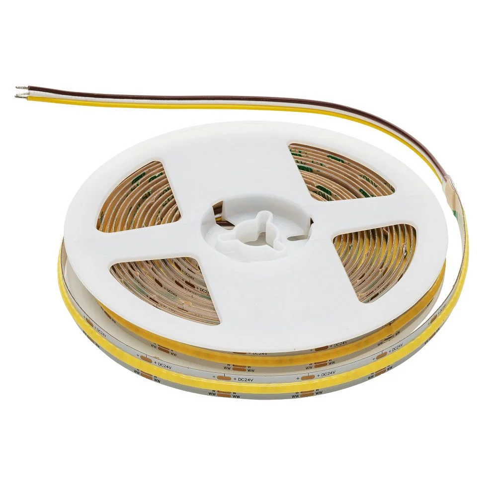 12W 24V 3000K COB480 LED juosta Lemlux, šiltai balta 1m