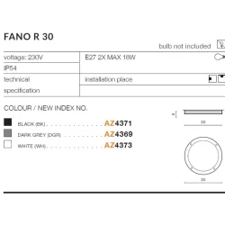 Sieninis šviestuvas FANO R30 IP54