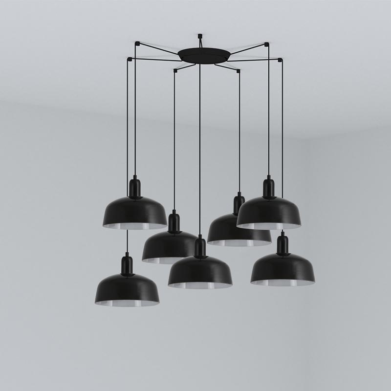 Hanging lamp Tatawin M 7 black