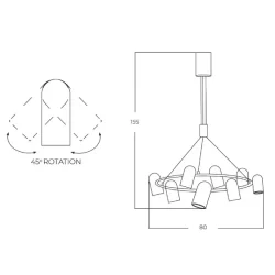 10W Pakabinamas LED šviestuvas IPON, 2700K, DIMM TRIAC, Sendinto aukso, C1316/1