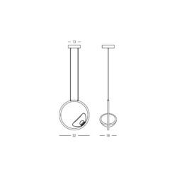 12W Pakabinamas LED šviestuvas TRIO 1, Juodas, 3000K, DIMM, Triac