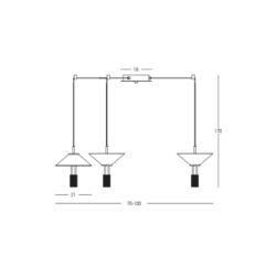 40W Pakabinamas LED šviestuvas IPON, 2700K, DIMM TRIAC, Sendinto aukso, C1316/4