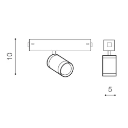 10W Lubinis šviestuvas 12110HB/B/W Juodas 3000K