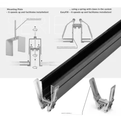 230V Paviršinė magnetinė sistema Beta balta 3m