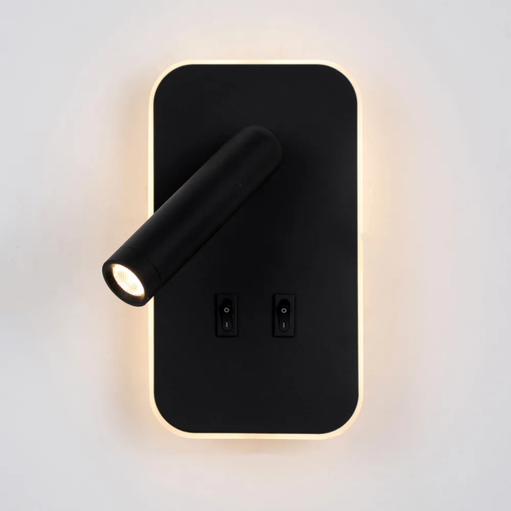 WL-83957-1-BK 8W sieninis LED šviestuvas Doria Black WL-83957-1-BK
