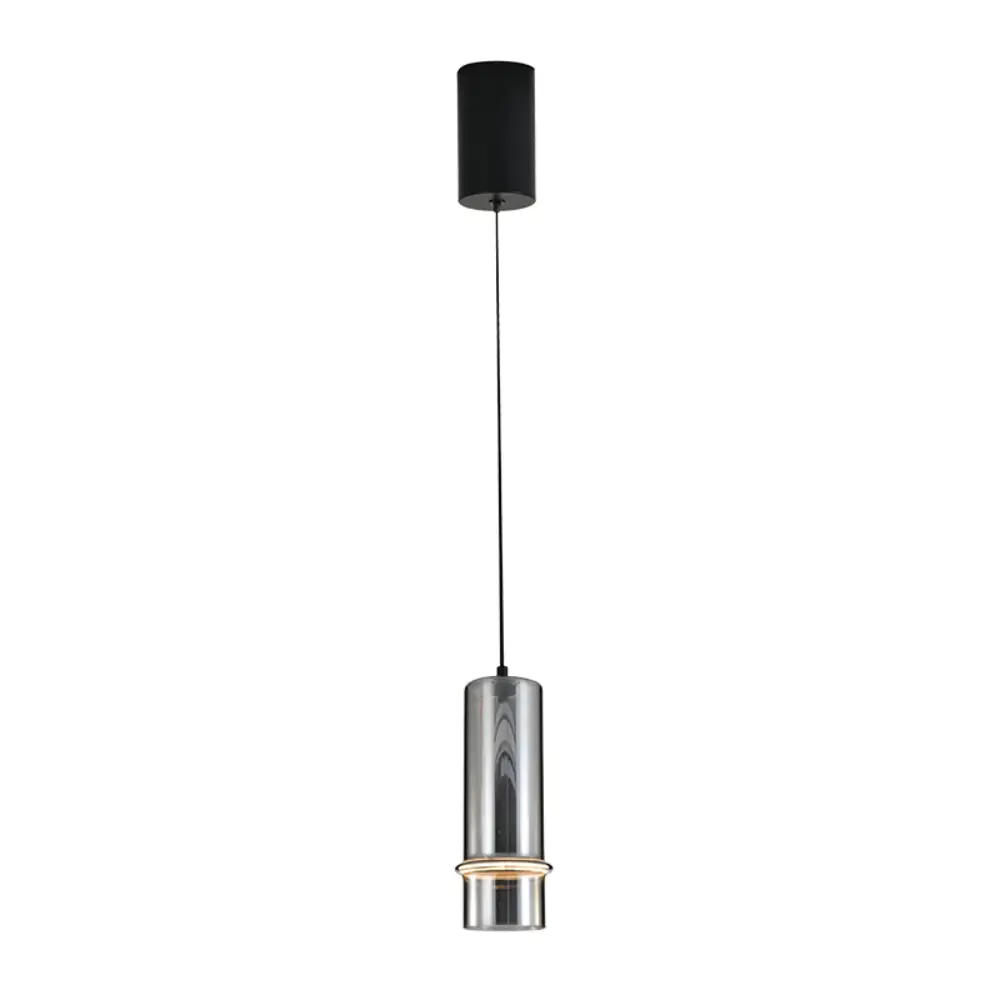 2533#2533-zambelis-lights-alabaster-metal-aluminium-aluminum-glass-single-pendant-decorative-light-fixture-smoked-glass-black-matt-4w-3step-dimming-illuminant-3000K 6W Pakabinamas LED šviestuvas 2533 Grey