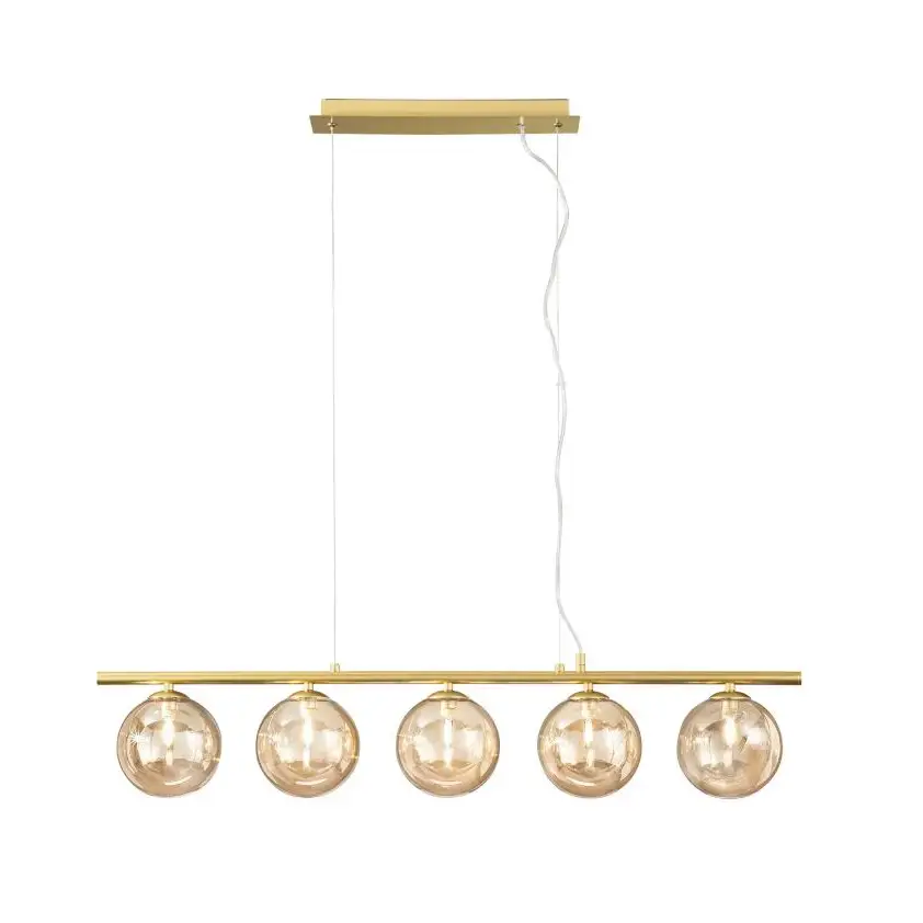 0080344_sospensione-lineare-con-sfere-vetro-per-tavolo-honey-sq5-luce-ambiente-design (1) Pakabinamas šviestuvas HONEY Gold 5XG9