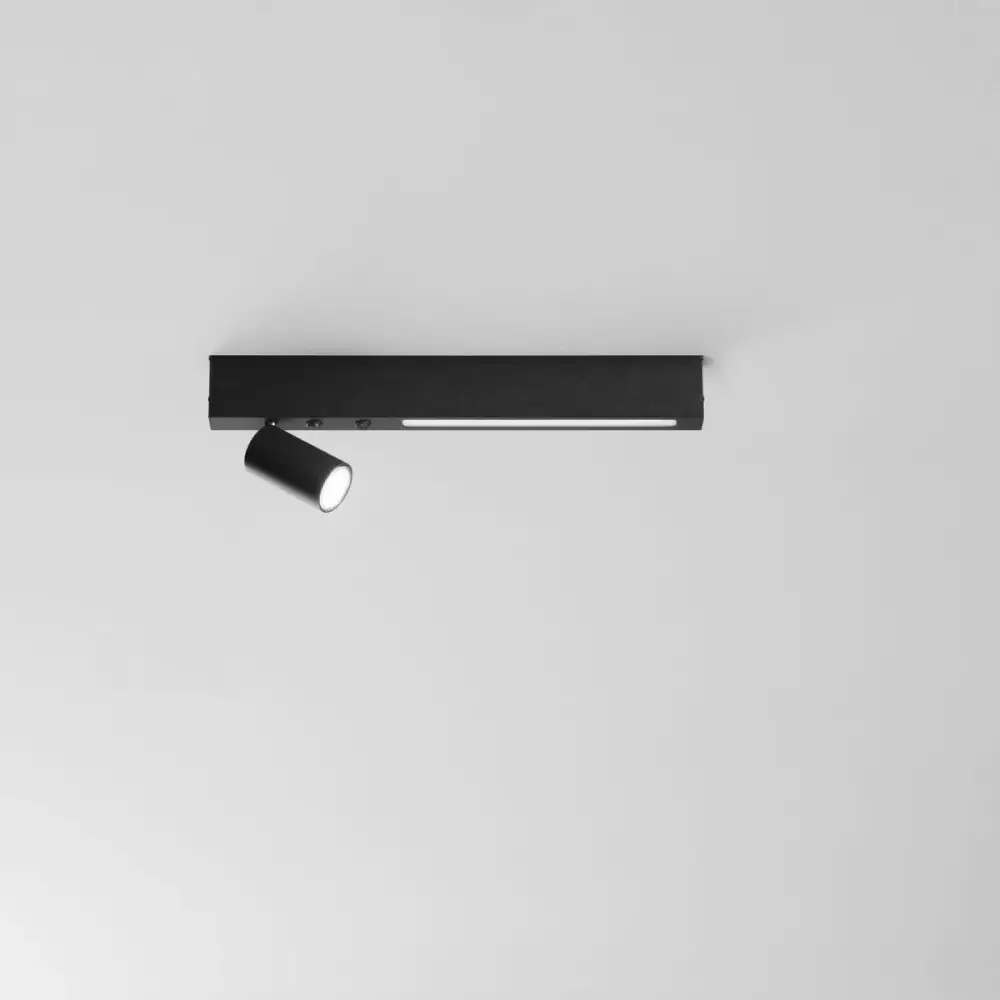 0097607_applique-binario-con-faretto-gu10-doppia-illuminazione-led-cct-oriented-fan-europe (1) 8W Lubinis LED šviestuvas ORIENTED Black 1XGU10