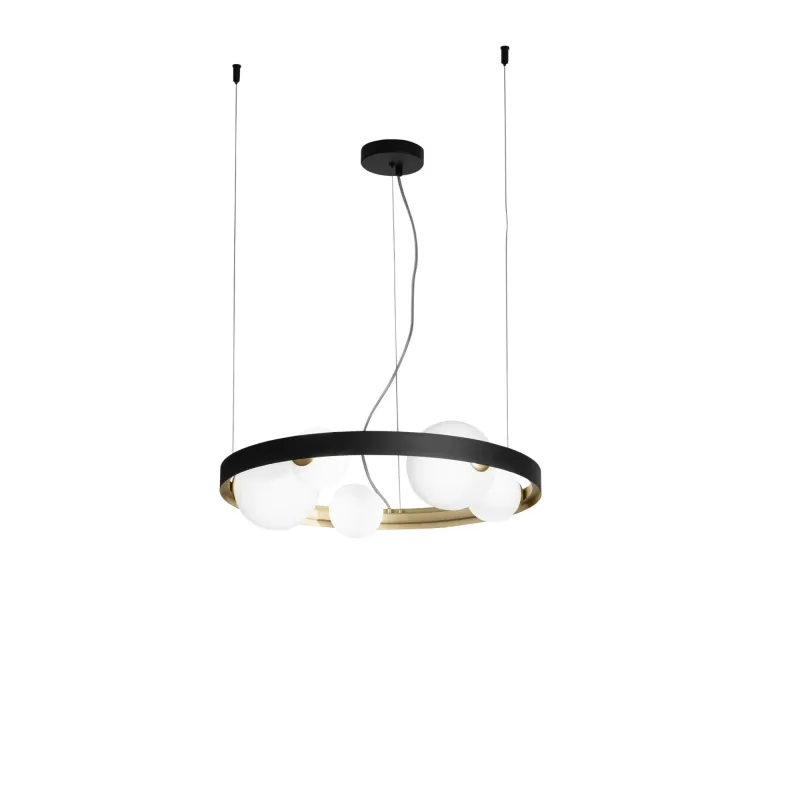 lampadario-a-sospensione-neraoro-5xg9-55x12x150cm Pakabinamas šviestuvas SONETTO 5XG9