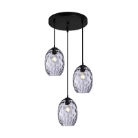 Pakabinamas šviestuvas NOVALA PND-3031-3A-BK-SG
